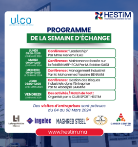 semaine d'échange - Hestim et l'ULCO programme