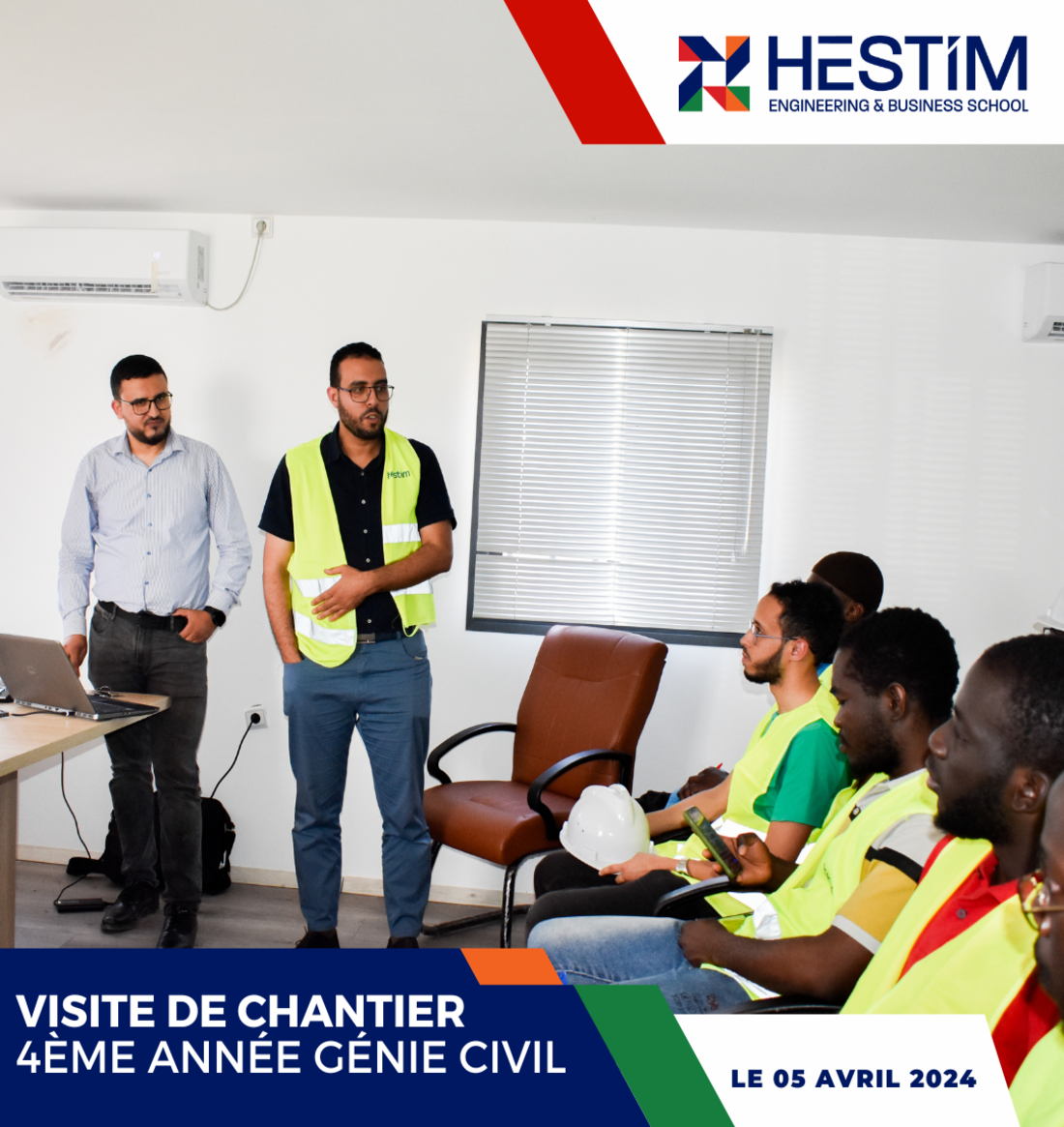 Hestim - La visite de chantier routier au profit de nos étudiants en 4ème année de Génie Civil